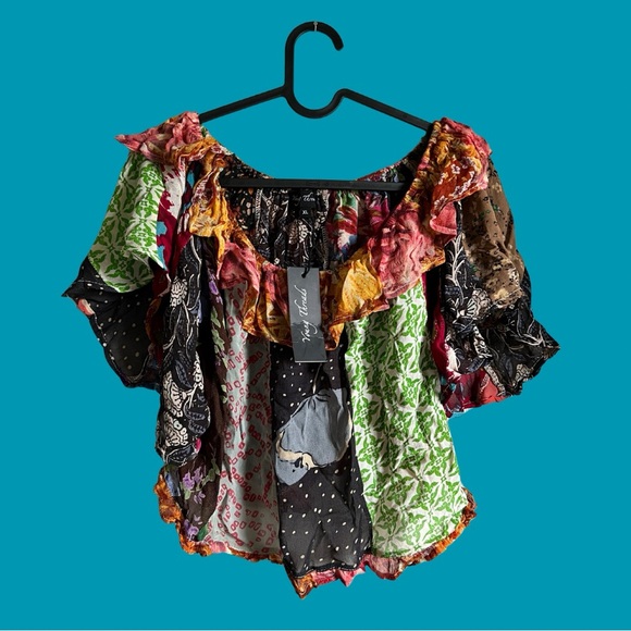 Patchwork Ruffled Blouse - Picture 1 of 8